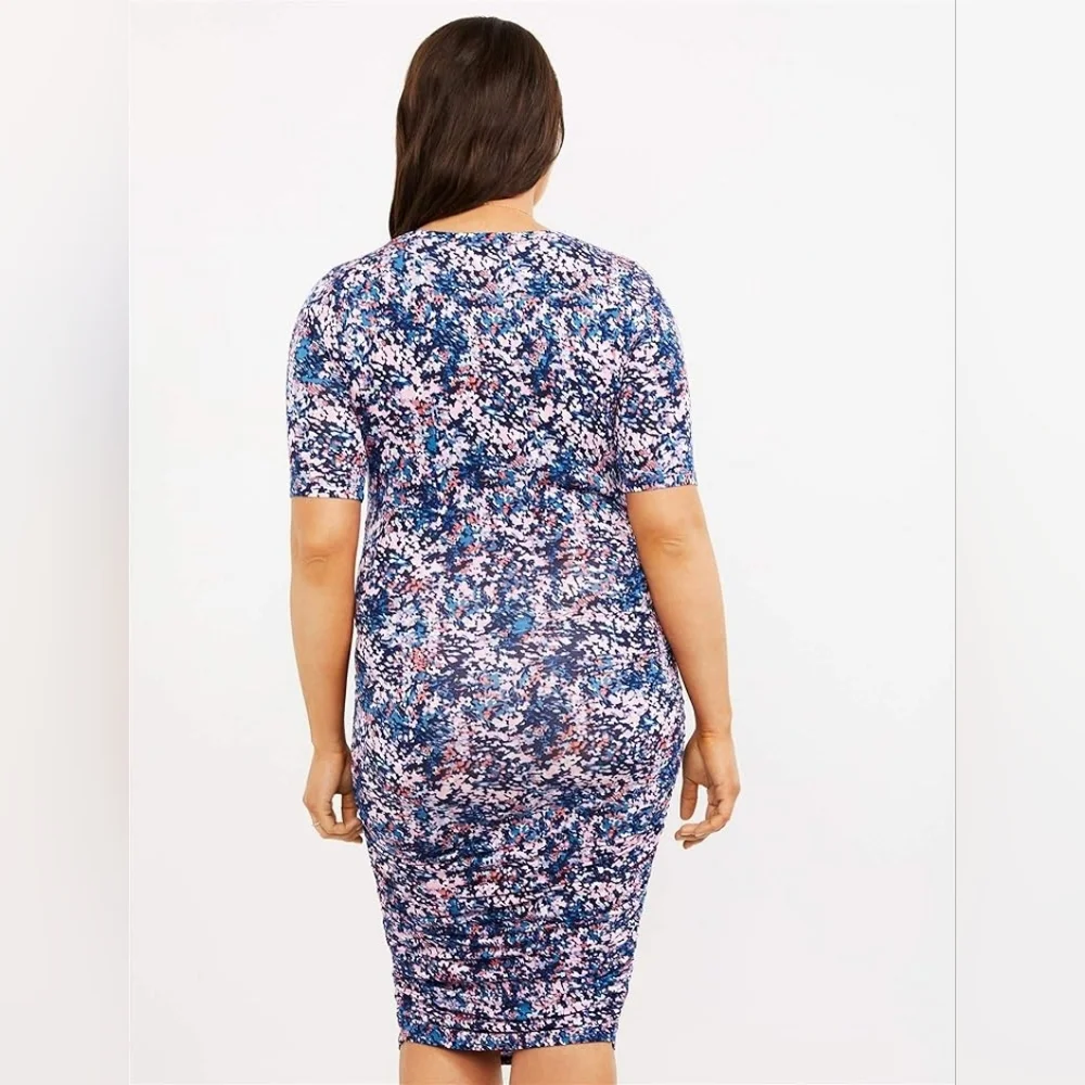 Motherhood Maternity Ruched Sides Bodycon Midi Dress Size XL - Picture 2 of 6